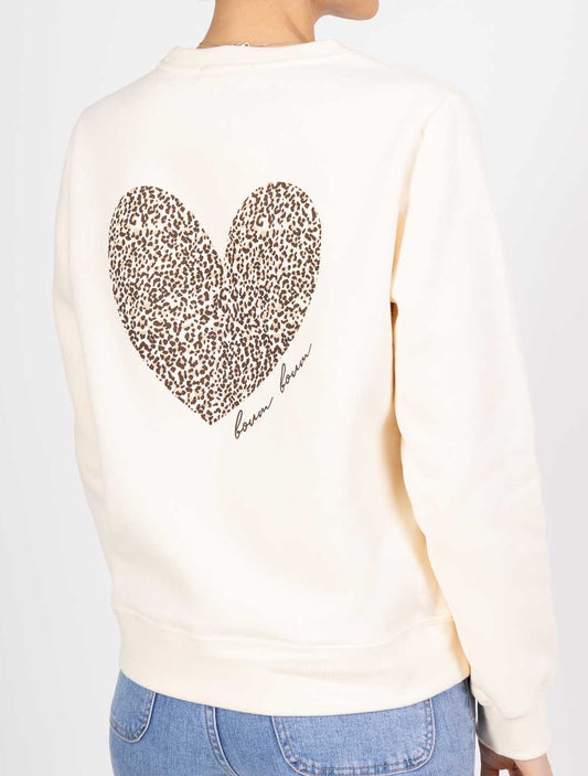 Sweat coeur léopard