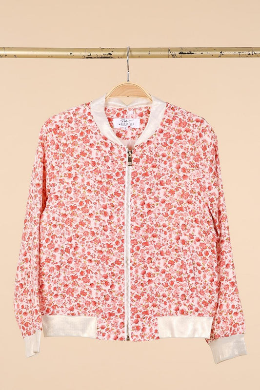 Bombers imprimé floral manches longues