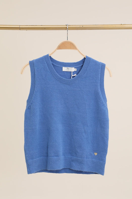 Top pull brodé cœur or