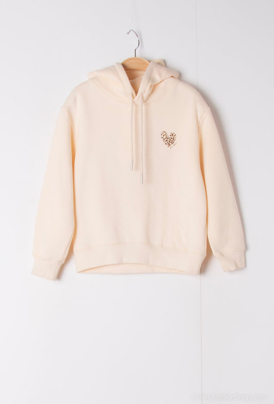 Sweat coeur léopard